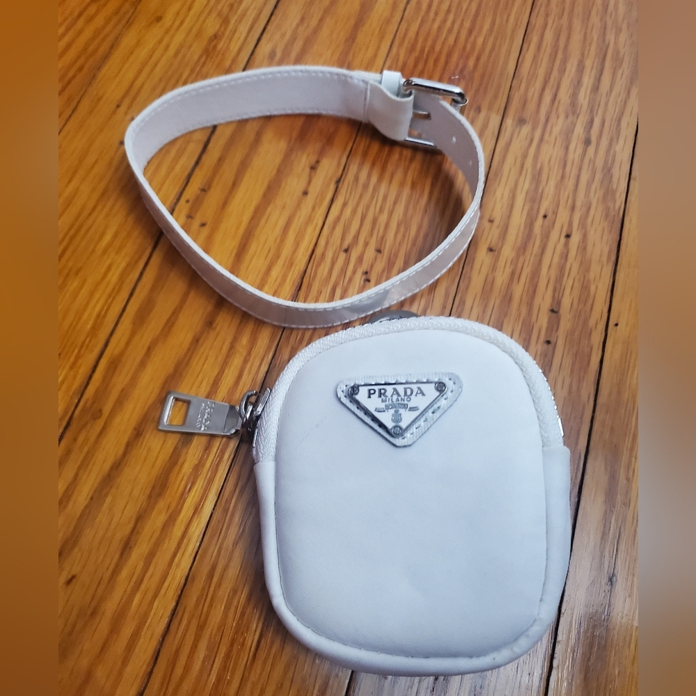 Prada White Mini Pouch with Strap
